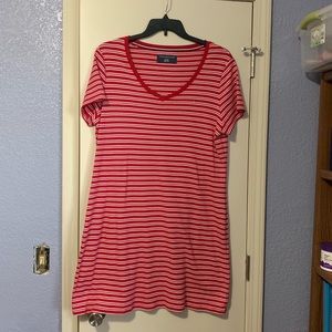 Red & White Striped Dress
